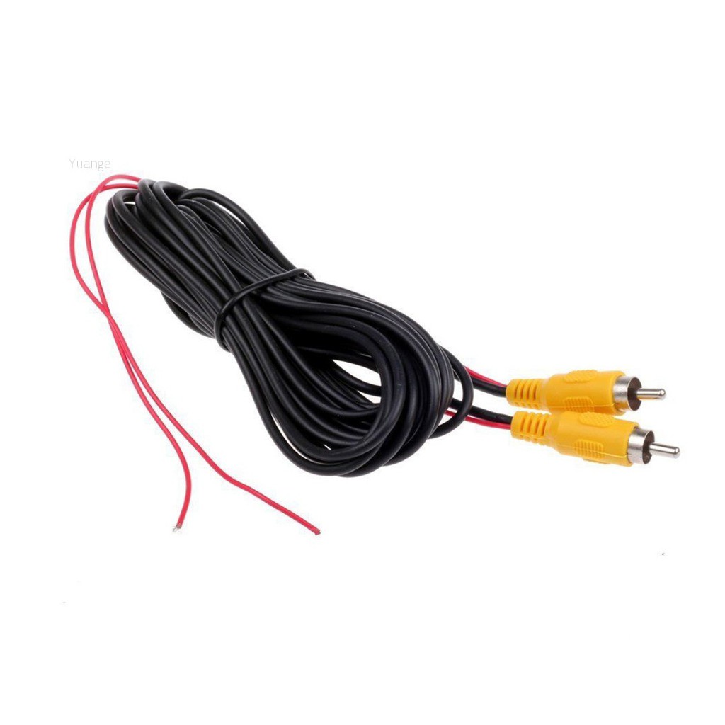 Yuange สายเคเบิลวิดีโอ RCA 10 เมตร พร้อมสายตรวจจับ สําหรับกล้องมองหลังรถยนต์