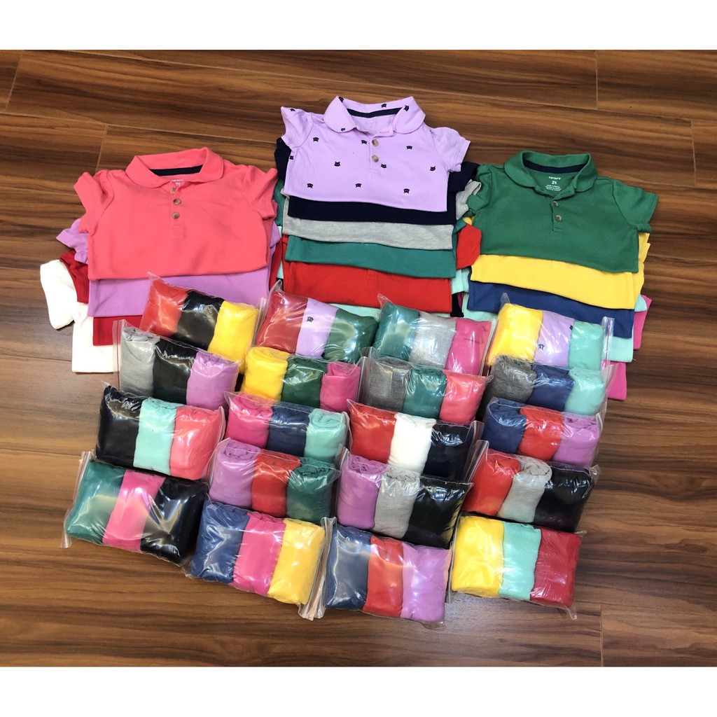 {SUPER Promotion}ชุดเสื้อโปโล 3 ชิ้น พร้อมปลอกคอ Carter และ Osk สําหรับสาวน้อย VNXK surplus ของแท้ ผ