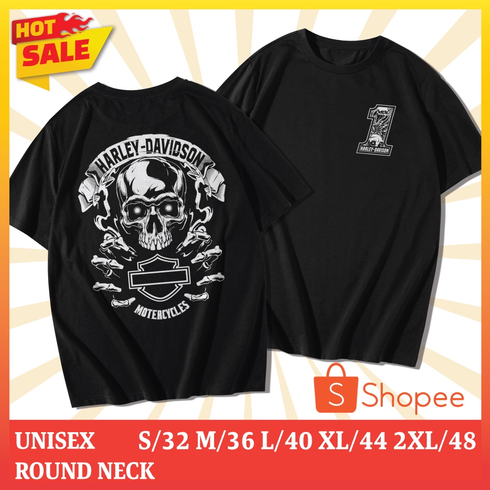 LOWRIDER เสื้อยืดคอตต้อนแท้ ไม่หด ไม่ย้วย ลายสกรีน Harley Davision (แขนสั้น)