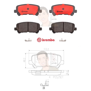 P28 082C ผ้าเบรก R (แท้ BREMBO รุ่น Ceramic) ISUZU มิวเอ๊กซ์ Mu-X 4x4 3.0 ปี14-&gt;