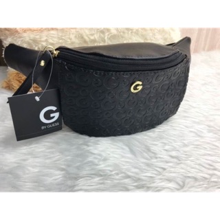 พร้อมส่ง คาดอก Guess G by GUESS G by GUESS Womens Logo-Debossed Fanny Pack สีดำ โลโก้นูน