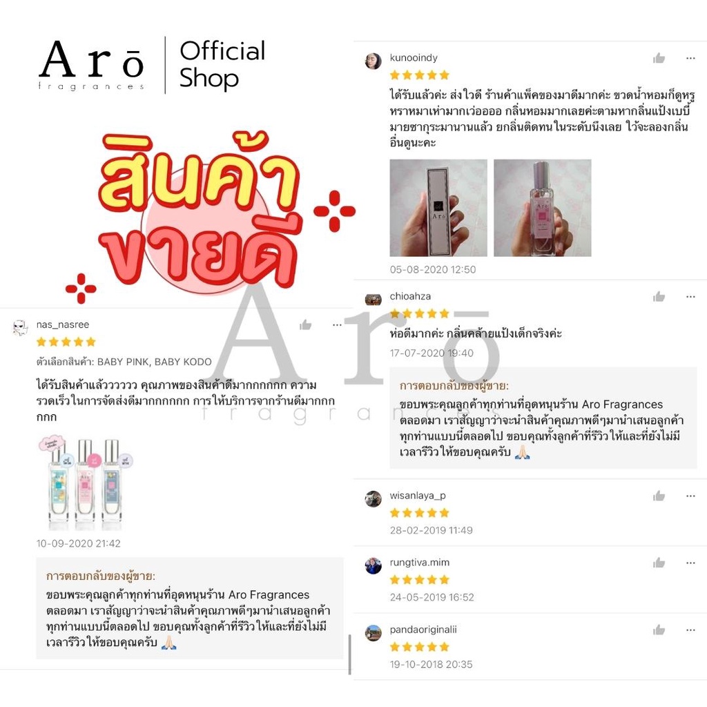 น้ำหอมกลิ่นแป้งเด็ก Aro Fragrances |  Baby Powder Collection - รูปที่ 4