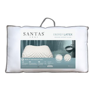 Health pillow LATEX PILLOW SANTAS MASSAGE SUPPORT 15X22” WHITE Bolster pillow Bedroom bedding หมอนสุขภาพ หมอนสุขภาพ LATE