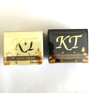 เซ็ตคู่ ครีมเคที KT Cream ครีมสูตรกลางคืน + กันแดดเนื้อมูส นาโน สูตรกลางวัน ปริมาณ 10 กรัม