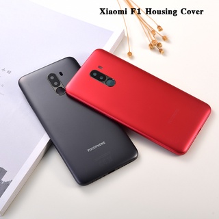 Xiaomi Poco F1 ฝาครอบแบตเตอรี่ด้านหลัง พลาสติก สําหรับ Pocophone F1 พร้อมโลโก้ พร้อมเลนส์กล้อง