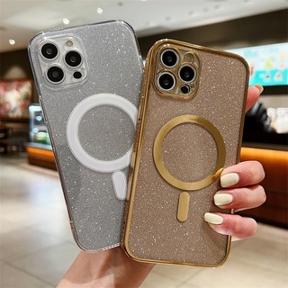 เคสโทรศัพท์มือถือ TPU ชุบไฟฟ้า ประดับกลิตเตอร์ สําหรับ Iphone 13 12 11 Pro Max Xs Max Xr X 8 7Plus