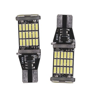 ☑️พร้อมส่ง หลอดไฟถอยหลังรถยนต์ LED 6000K T15 W16W 45 SMD 4014 สีขาว 2 ชิ้น