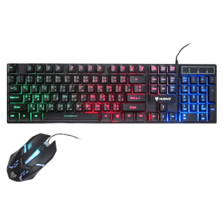 Keyboard + mouse combo set สีชมพูู NUBWO รุ่น NKM 623 SAVITAR คีย์บอร์ด เมาส์ ไฟทะลุอักษรและสีดำ