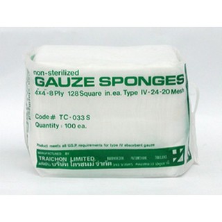 ผ้าก๊อสแผ่นไม่ฆ่าเชื้อ GAUZE SPONGE 4"X4" 100S