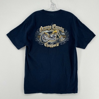 [S-5XL] เสื้อยืดลําลอง แขนสั้น พิมพ์ลายกราฟฟิค Choppers สีส้ม สไตล์วินเทจ สําหรับผู้ชาย