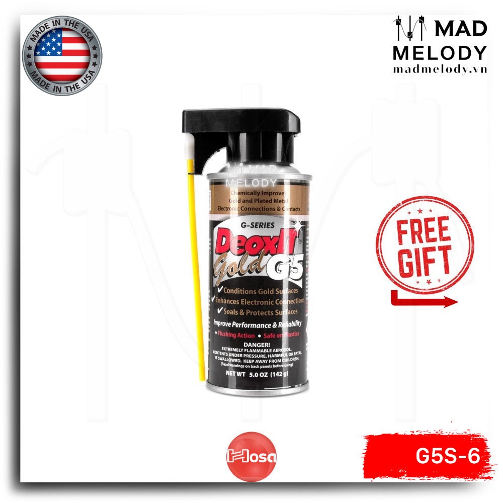 Hosa CAIG DeoxIT G5 GOLD Contact Enhancer G5S-6 [ขวดทําความสะอาดและออกซิเจนสําหรับปลั๊กเคลือบทอง NEW