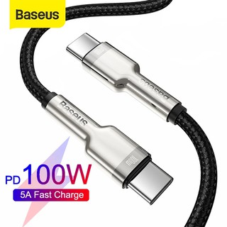 Baseus สายเคเบิลชาร์จ 100 วัตต์ Usb C เป็น Usb Type C สำหรับ XIAOMI REDMI SAMSUNG Macbook Pro Qc 4.0 Pd Usb C