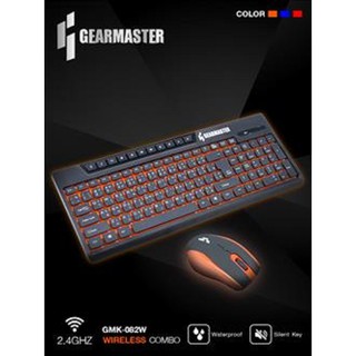 GEARMASTER ชุดคีย์บอร์ดและเม้าส์ไร้สาย : สีส้ม / สีน้ำเงิน / สีแดง