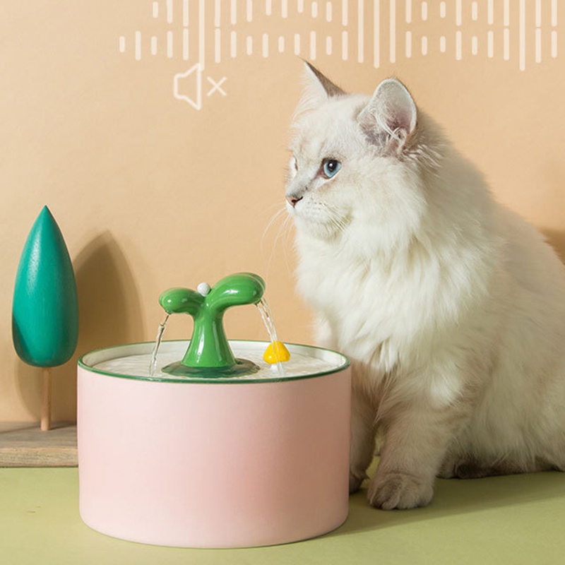 Ceramic Cat Water Dispenser Silent Automatic Pet Circulating Water