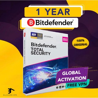 Bitdefender Total Security 2022 1 ปี - ORIGINAL Antivirus ซอฟต์แวร์ป้องกันความปลอดภัย