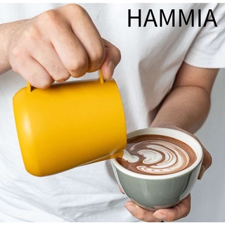 HAMMIA☕☕ เหยือกตีฟองนม พร้อมเคลือบ Ptfe ขนาด 400 มล. สําหรับเครื่องชงกาแฟ คาเฟ่