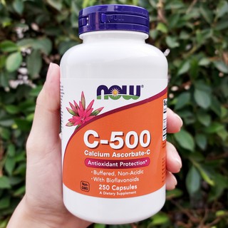 วิตามินซี Buffered C-500 with Bioflavonoids 250 Capsules (Now Foods®) Calcium Ascorbate-C