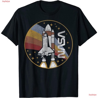 เสื้อยืดคอกลมloylaiya องค์การนาซา เสื้อยืดผู้ชาย เสื่อยืดผู้หญิง NASA Shuttle Launch With Rainbow T-Shirt เสื้อยืดพิมลาย