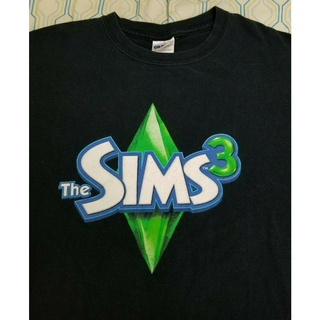 เสื้อยืดโอเวอร์ไซส์เสื้อยืดคอกลม ผ้าฝ้าย พิมพ์ลาย The Sims 3 Video Game Promo PlayStation Xbox สไตล์วินเทจ แฟชั่นคลาสสิก