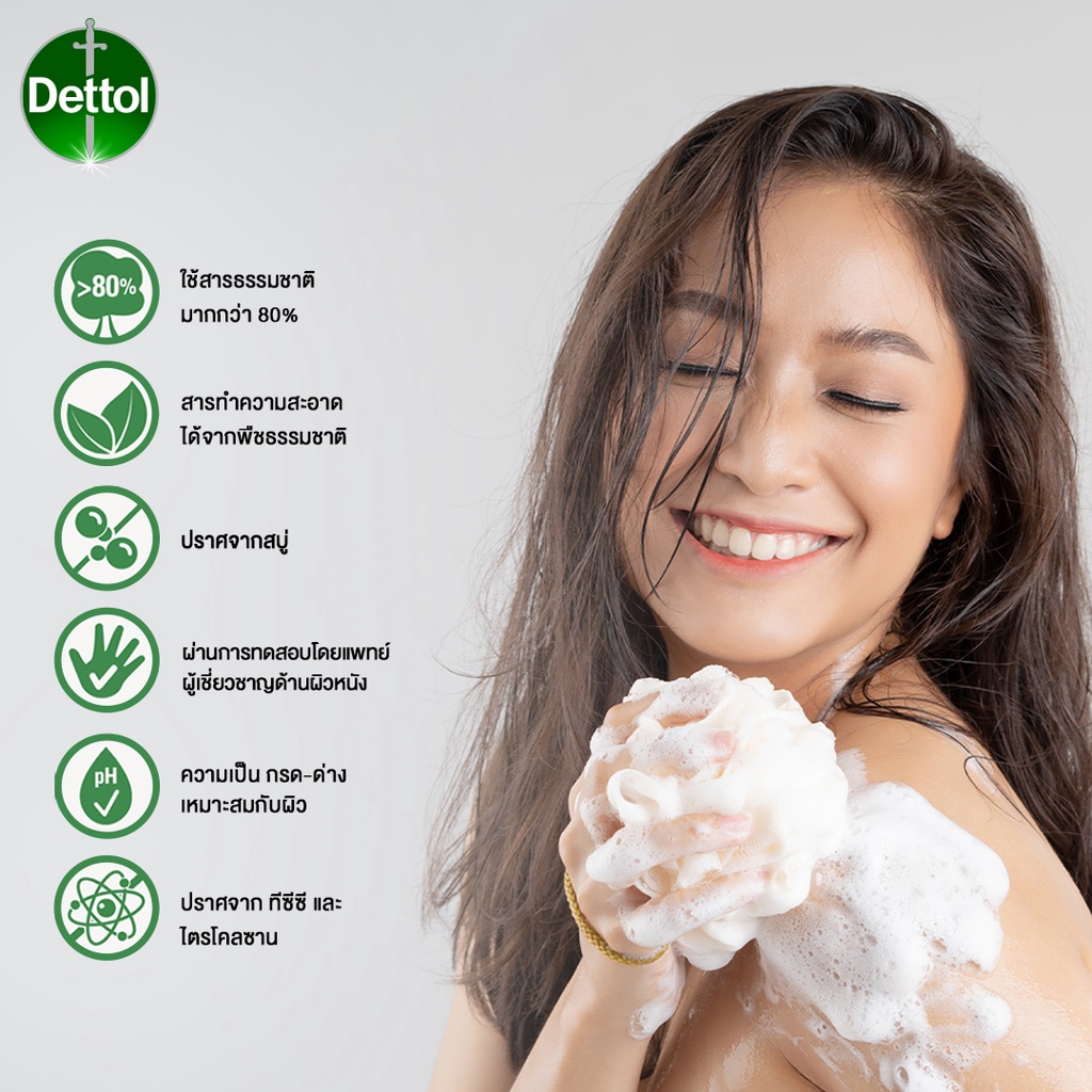 Dettol เดทตอล เจลอาบน้ำ สบู่เหลวเดทตอล แอนตี้แบคทีเรีย สูตรออริจินัล 450มล.X4