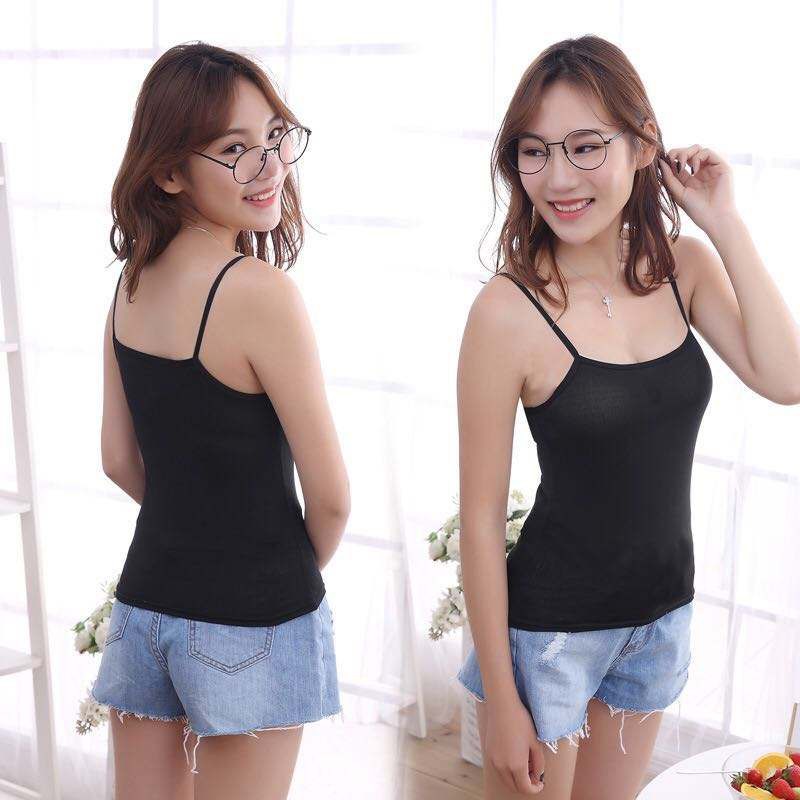 Cilset🛒พร้อมส่ง🎀เสื้อกล้ามผู้หญิง สายเดี่ยว บรามีฟองน้ำ สีพื้น ผ้านิ่ม ใส่สบาย รุ่น /FY1803/FY1806