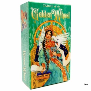 Iwo Tarot Of The Golden Wheel 78 Cards เกมกระดานทาโรต์สําหรับครอบครัว