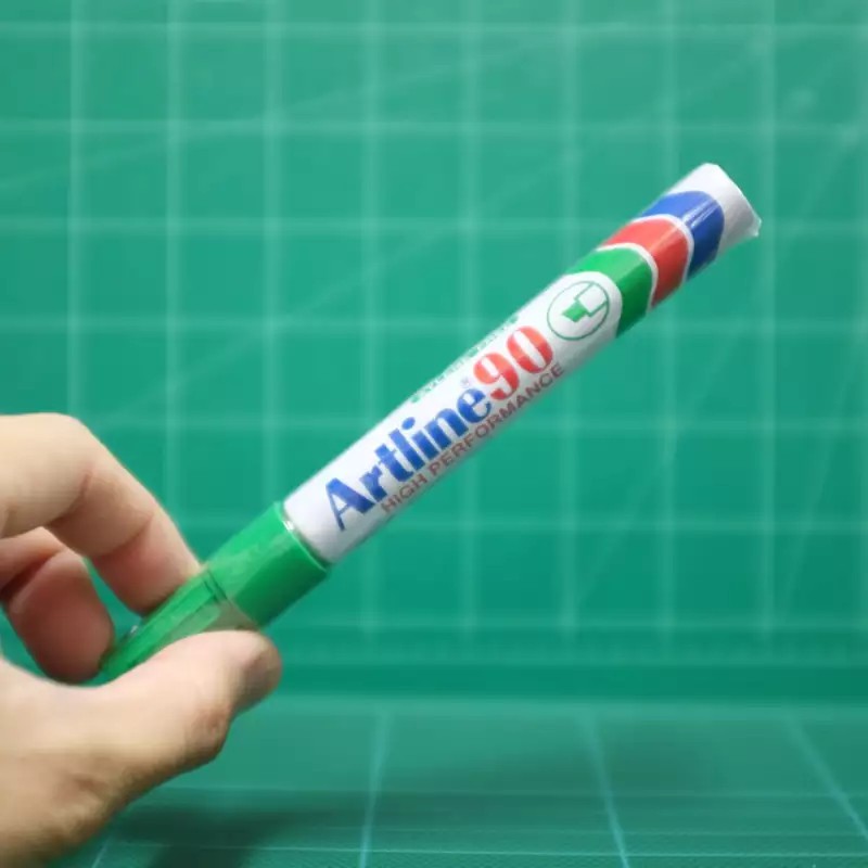 Artline 90 Permanent Marker EK-90 Green ปากกามาร์คเกอร์ อาร์ทไลน์ #90 หัวตัด 2.0-5.0 มม. หมึกสีเขียว