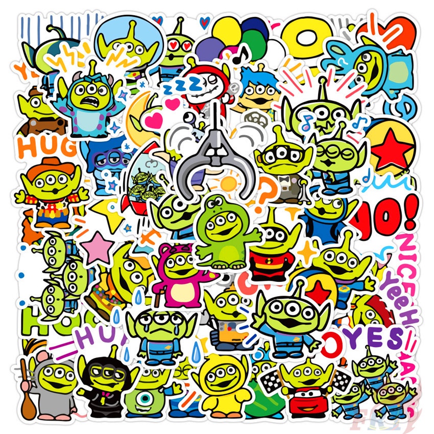 Toy Story Series 02 Alien Funny Emoji สติ๊กเกอร์ 50Pcs/Set Q Disney Cartoon Character Fashion DIY Mixed Decals Doodle สติ๊กเกอร์
