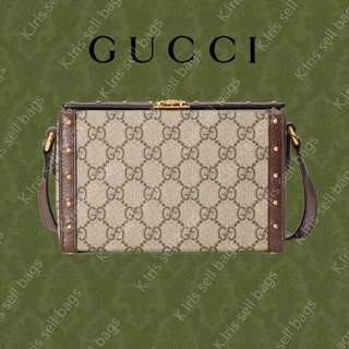 Gucci /GG / GG Supreme กระเป๋าผ้าใบมินิ/ กระเป๋าสะพายข้าง