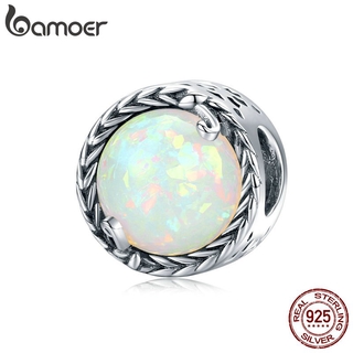 bamoer Real 925 Sterling Silver Colorful Simple Vine Charm for Bracelet Bangle DIY Jewelry Handmade Bijoux SCC1576