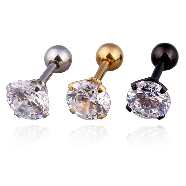 ต่างหูเหล็กไทเทเนียม ประดับเพชร เหมาะกับทุกเพศ ทุกวัย สไตล์เกาหลี - รูปที่ 7