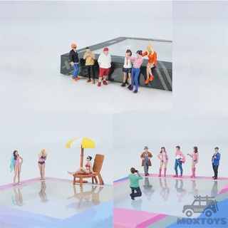 ฟิกเกอร์ Tarmac Works 1:64 American Diorama Car Meet Beach Girls BTW ของเล่นสําหรับเด็ก