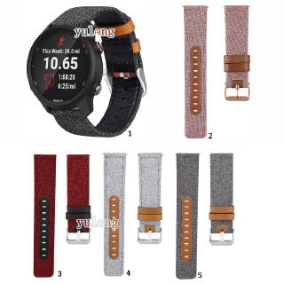 สายไนล่อนผ้าใบสายหนังแท้สำหรับ Garmin Forerunner 645 245 245M