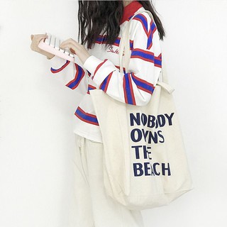 krapaorao กระเป๋าNobody Owns The Beach tote bagรหัส 122