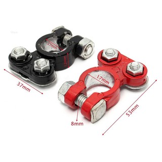 Shiyin 2pcs New Aluminum Positive &amp; Nagative Car Battery Terminal Clamp Clips Connector