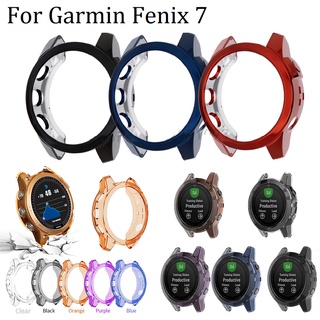 Protector Case For Garmin Fenix 7 Case Soft TPU เคส Garmin Fenix 7 Cover Plated Protector Smart Watch TPU Soft Silicone Bumper For Fenix7 Protective Frame Shell