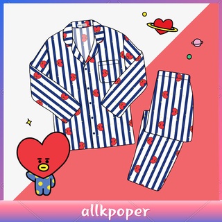 bt 21 ชุดนอนแขนยาวลายการ์ตูนสไตล์เกาหลี