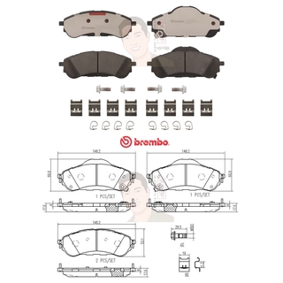 P24 208C ผ้าเบรก R (แท้ BREMBO รุ่น Ceramic) FORD เอเวอร์เรสท์ Everest 2.0 2.2 3.2 ปี2015-&gt;