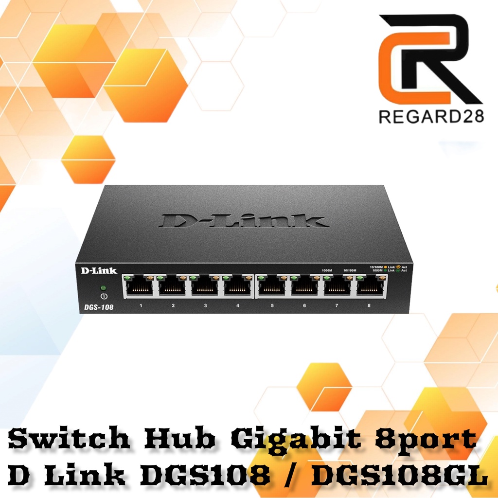 Switch Hub DLink D Link 8port gigabit DGS108 โลหะ