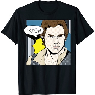 เสื้อยืด พิมพ์ลายกราฟฟิค Star Wars Han Solo I Know Pop Art สําหรับผู้ใหญ่Size S-5XL