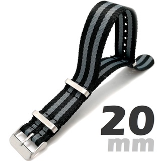 barel สายนาฬิกา นาโต้ ซูลู nato ผ้าสปัน ไซส์ 20 มม. nato SEAT BELT WRISTPOR 20 แถม สปริง+เหล็กถอดสาย