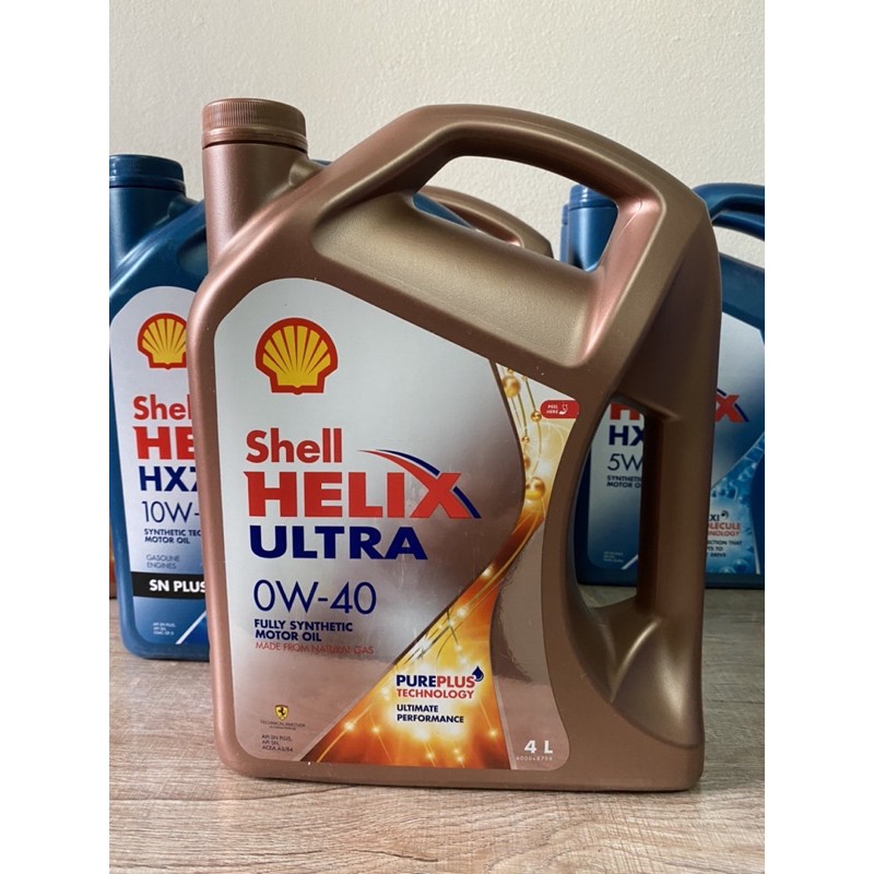 SHELL น้ำมันเครื่องสังเคราะห์ Helix Ultra เบนซิน 0W-40 (4 ลิตร) 0W40