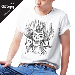 dotdotdot เสื้อยืดผู้ชาย Concept Design ลาย Jimi Hendrix (White)