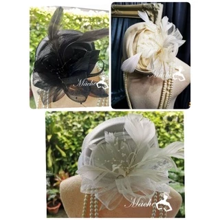 SET N001 กิ๊บหมวก ผู้ดีอังกฤษ fascinator​ สไตส์คุณหนูผู้ดีอังกฤษ​ กิ๊บหมวก