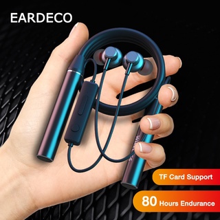 Eardeco หูฟังบลูทูธไร้สาย 100 ชั่วโมง พร้อมไมโครโฟนสเตอริโอ และสายคล้องคอ สําหรับเล่นกีฬา