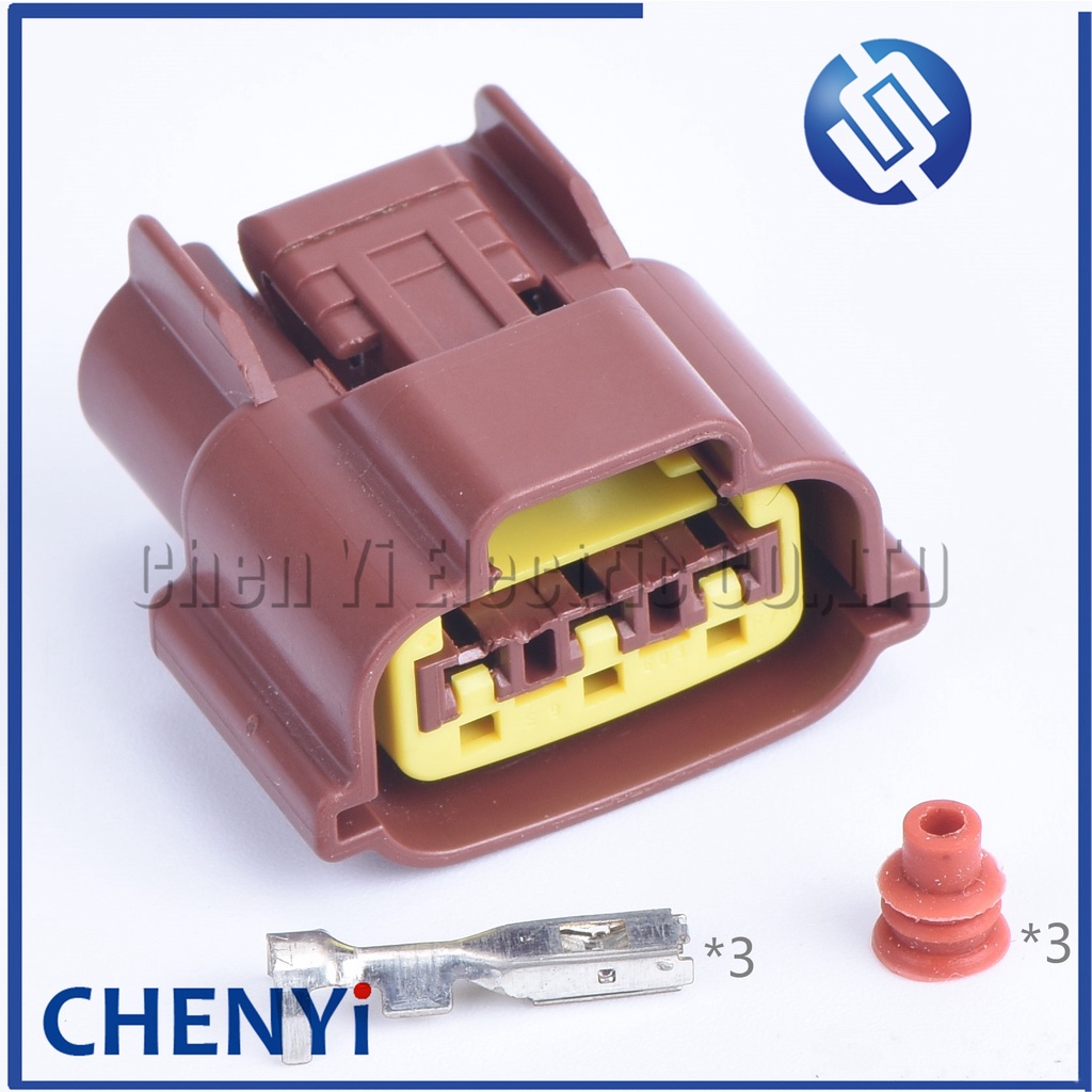 3 Pin 6098-0142 ปลั๊กคอยล์จุดระเบิดยานยนต์หญิงกันน้ํา Connector TPS เซ็นเซอร์ตําแหน่งคันเร่งสําหรับรถยนต์ Nissan Sentra N16,SR20 RB25 Series2,Cefiro A32 A33 (สีน้ําตาล) ซ็อกเก็ต