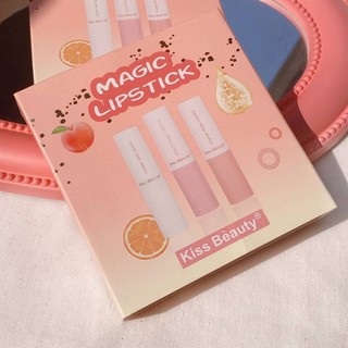 เซตลิปสติก 3 ชิ้น KISS BEAUTY MAGIC LIPSTICK #2933