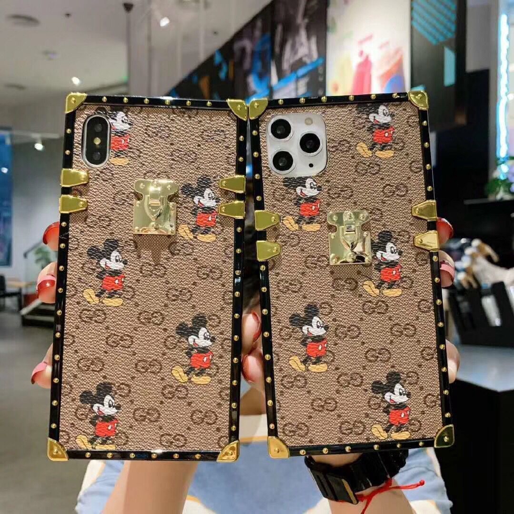 เคสโทรศัพท์ For Huawei P20 P40 P30 Lite Nova 3 3i 3e 4 4e 7 7SE 7i 5T Honor Mate40 Mate10 Mate20 Mate30 Pro Y7 Pro Y9 Prime 2019 Y7A Y6P 2020 Fashion Cartoon Mickey Square Phone Case