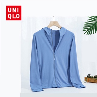 UNIQLO เสื้อแจ็กเก็ตกันแดด แบบนิ่ม ป้องกันรังสีอัลตราไวโอเลต ป้องกันแดด สวมใส่สบาย สําหรับผู้ชาย