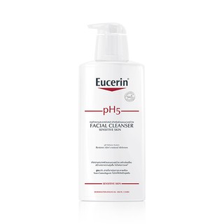 (1ชิ้น)EUCERIN pH5 Sensitive Skin Facial Cleanser 400 ml.  ผลิตภัณฑ์เจลล้างหน้าสำหรับผิวแพ้ง่าย 400มล.